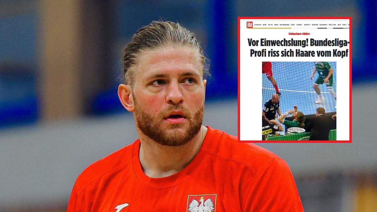 Na zdjęciu Maciej Gębala. W ramce okładka "Bilda"