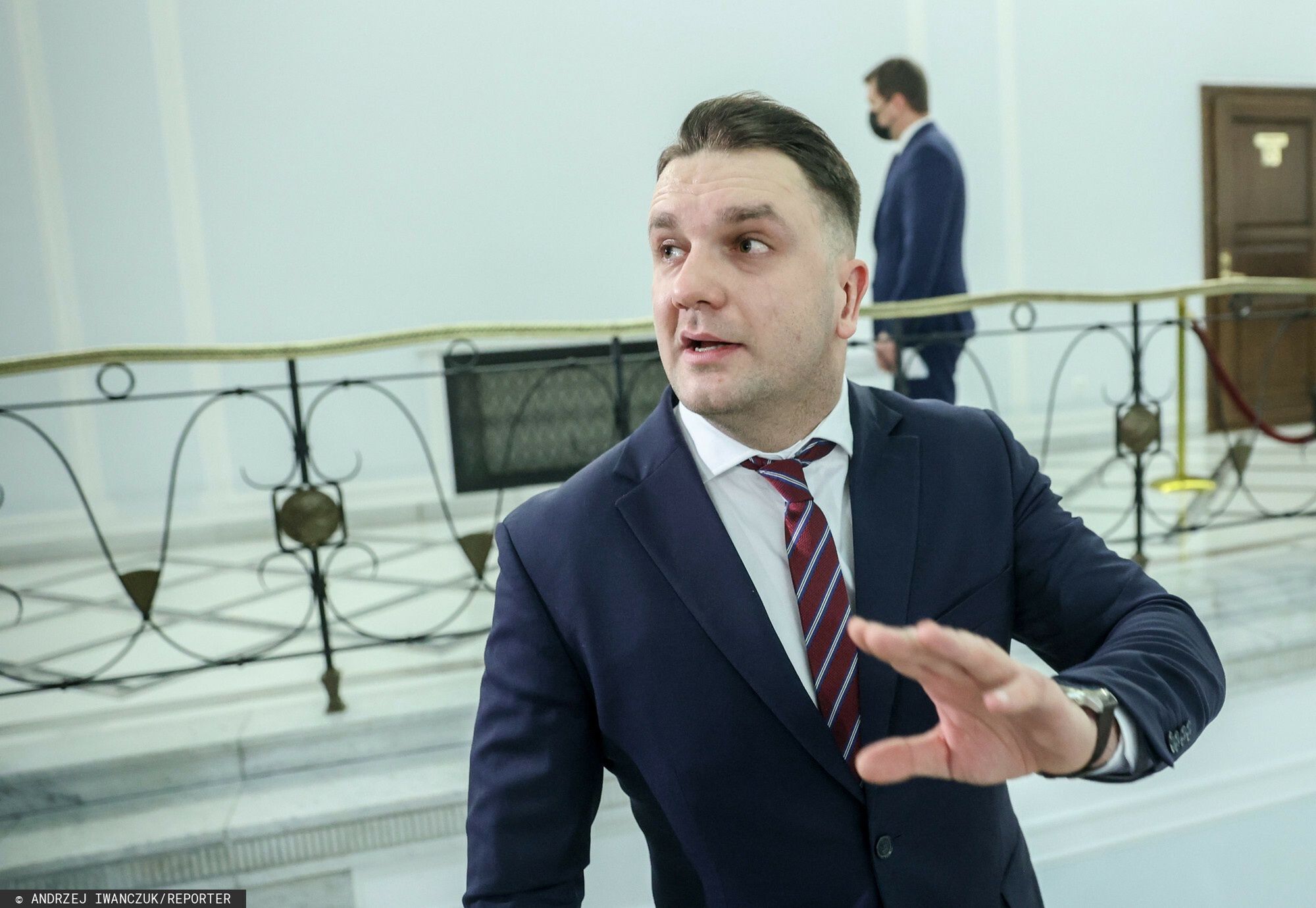 Konferencja ?ukasza Mejzy w Sejmie
27.01.2022 Warszawa Sejm 47. posiedzenie Sejmu IX kadencji  Fot. Andrzej Iwanczuk/REPORTER
n/z: Lukasz Mejza
Andrzej Iwanczuk/REPORTER