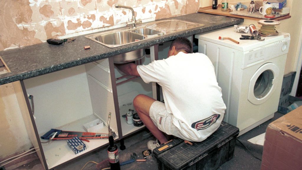 Kitchen Installation Carrying out plumbing to connect sink
Kitchen Installation Carrying out plumbing to connect sink. (Photo by David Stewart-Smith/Construction Photography/Avalon/Getty Images)
Construction Photography/Avalon
caucasian, connecting, domestic, fixing, home, inside, interior, internal, kitchen installation, male, man, plumbing, residential, single, trade skills, white, worktop, a007-00059, 27, 11, 241315, b5390_241315, b5390, zb5390_241315_0080, 222, a007