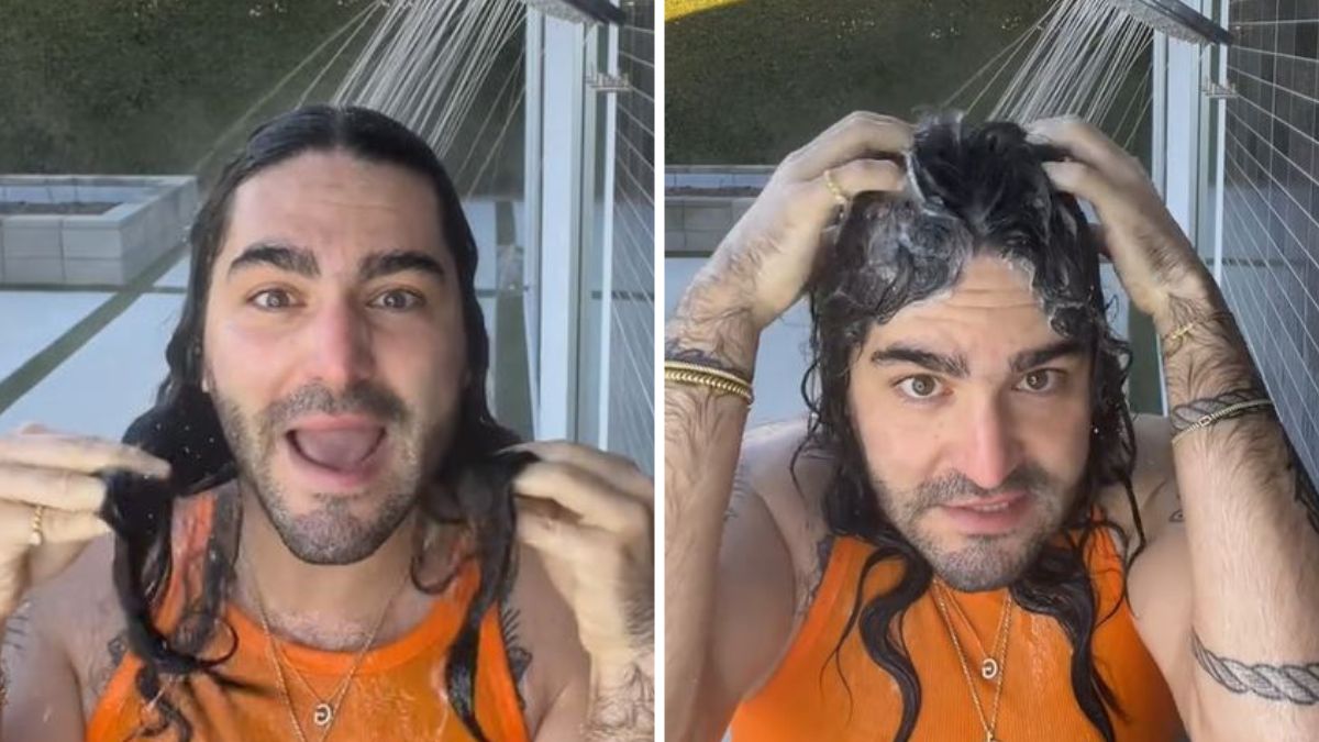 Fryzjer pokazał, jak poprawnie myć włosy.