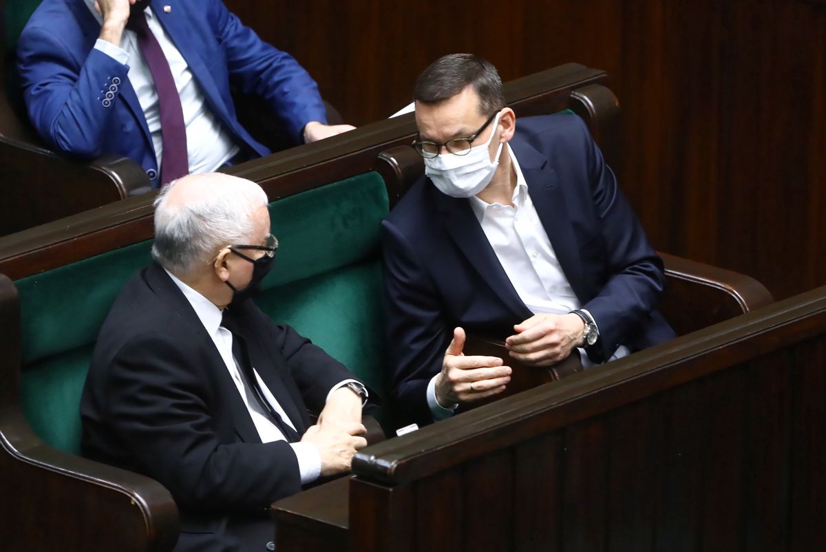 Jarosław Kaczyński i Mateusz Morawiecki