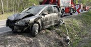 Wólka Pęcherska: Pijany kierowca dachował podczas ucieczki z miejsca kolizji