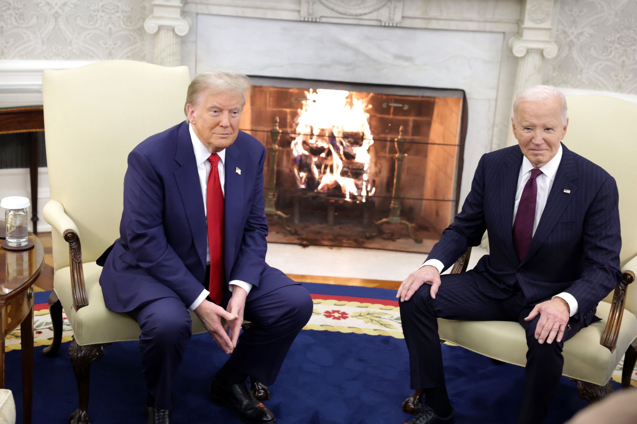 WASHINGTON, DC - NOVEMBER 13: U.S. President Joe Biden meets with U.S. President-elect Donald Trump at the Oval Office of the White House on November 13, 2024 in Washington, DC. President Biden continued the tradition inviting the newly-elected president to meet at the White House after Trump won the presidential election on November 5. (Photo by Alex Wong/Getty Images)