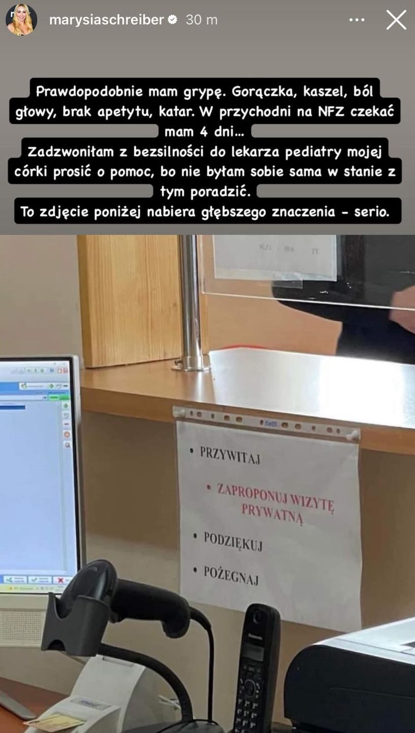 Marianna Schreiber zdała relację z przychodni lekarskiej