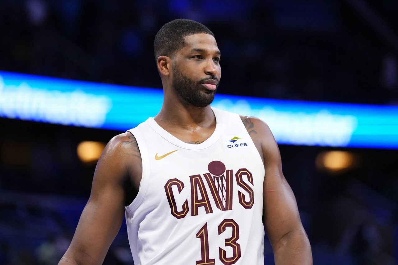 ORLANDO, FLORIDA - JANUARY 22: Tristan Thompson #13 of the Cleveland Cavaliers looks on against the Orlando Magic during the fourth quarter at Kia Center on January 22, 2024 in Orlando, Florida.
