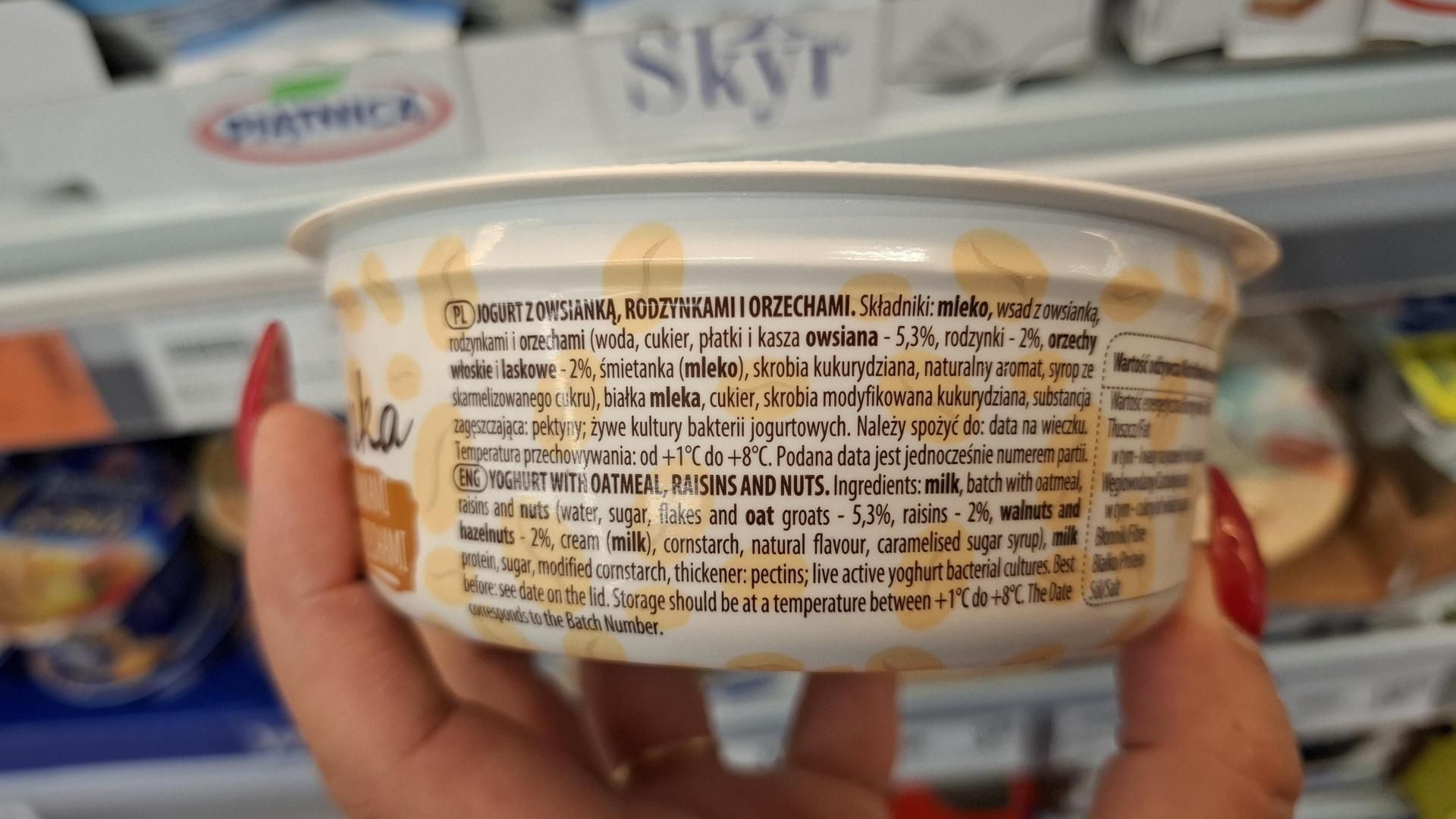 Skład gotowej owsianki