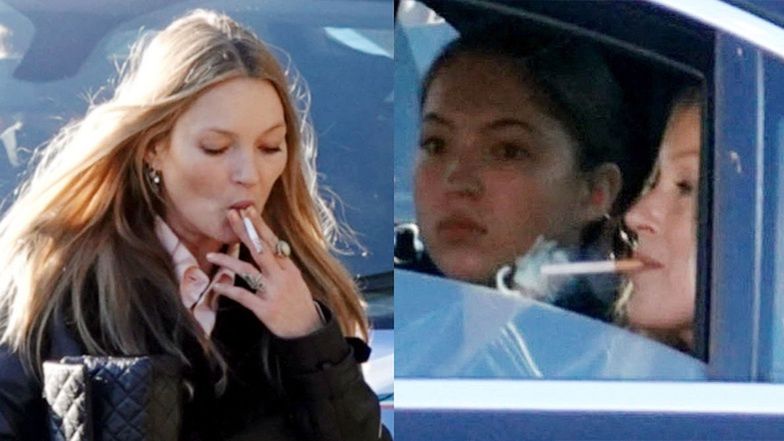 Kate Moss zaciąga się papierosem przy nastoletniej córce 