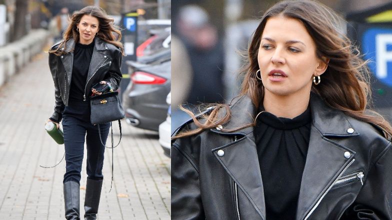 Zatroskana Anna Lewandowska spaceruje z bidonem
