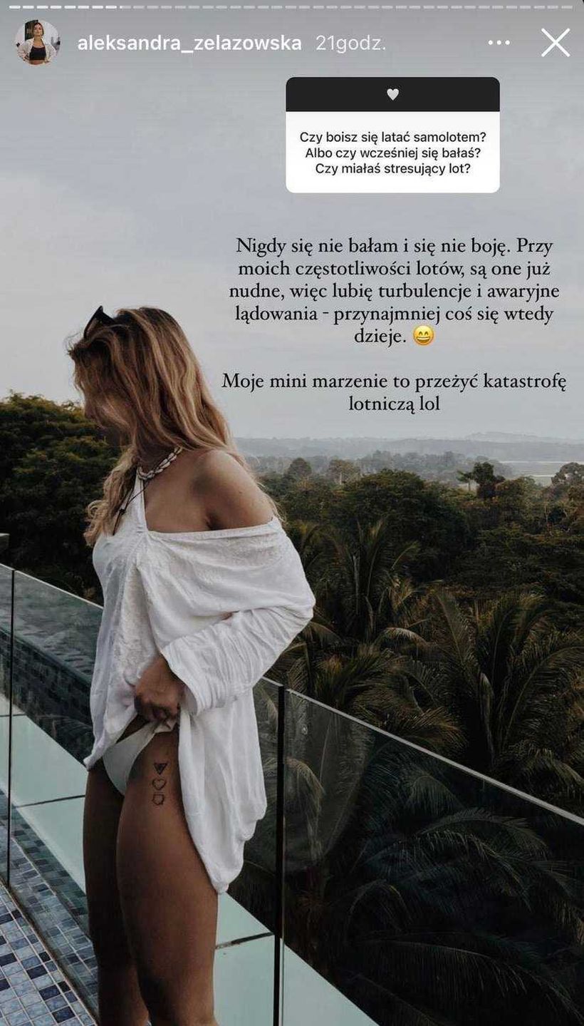 Podróżniczka z Instagrama marzy o katastrofie lotniczej