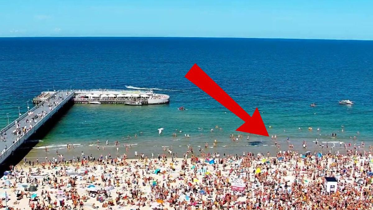 Tłumy na plaży w Kołobrzegu