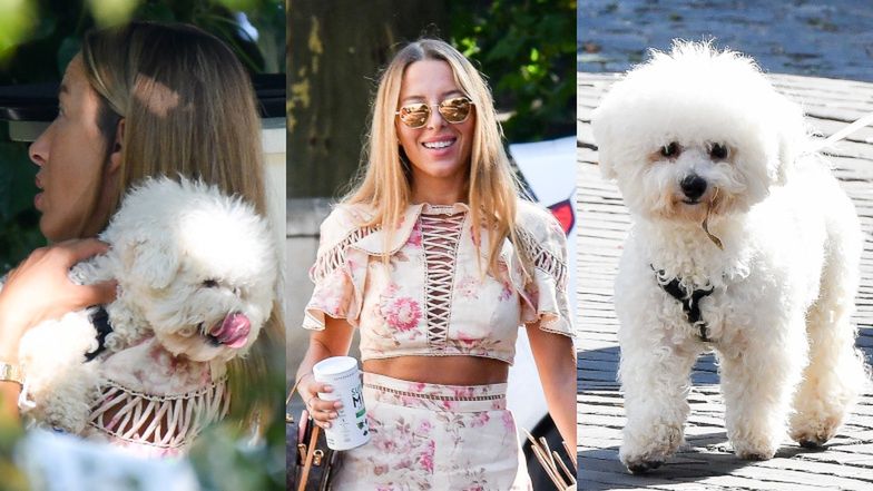 Ewa Chodakowska na obiedzie z mężem i pieskiem