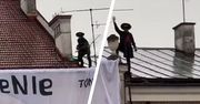 Incydent na wiecu Trzaskowskiego. Zorro na dachu