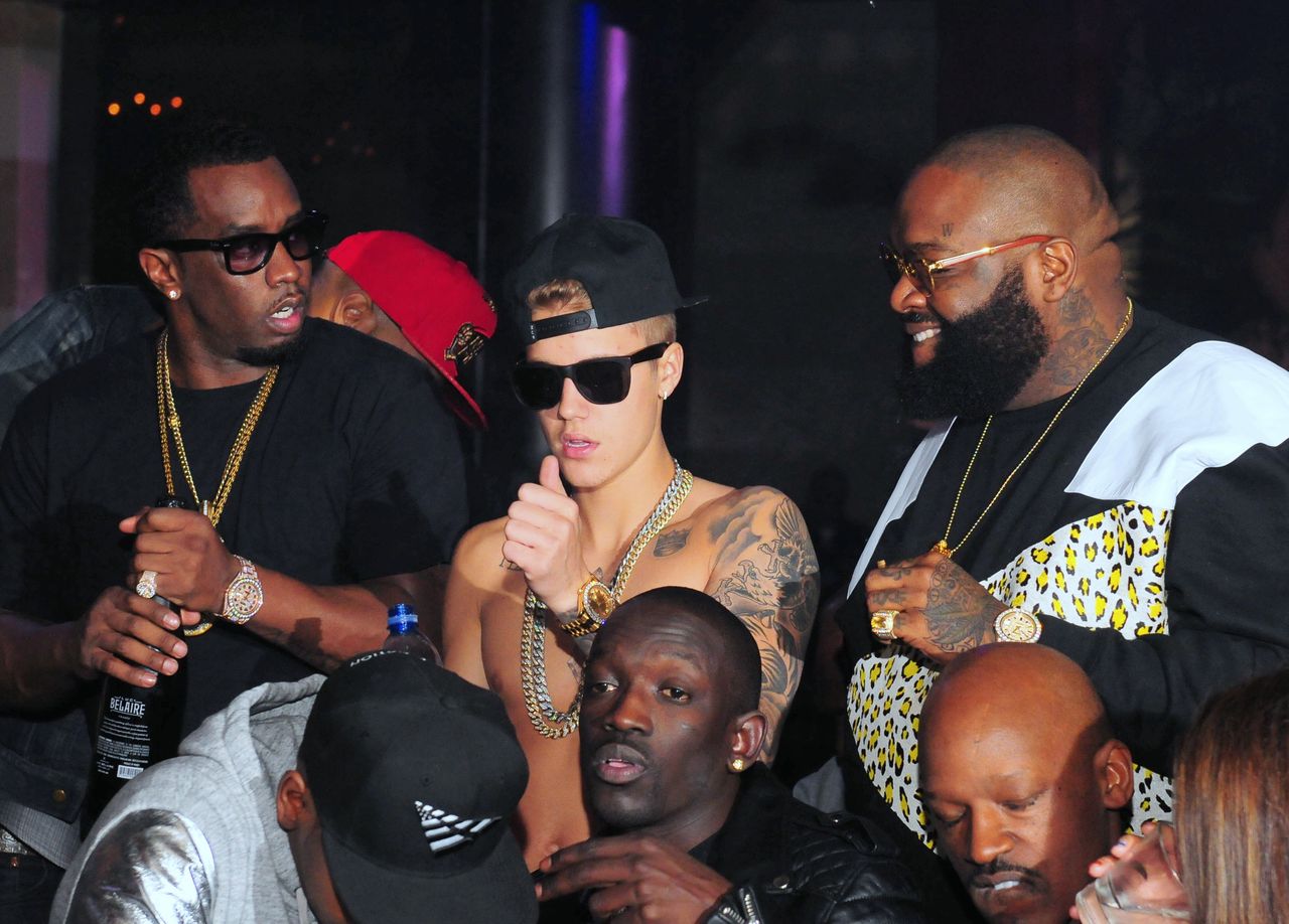 Diddy, Justin Bieber, and Rick Ross together at the party