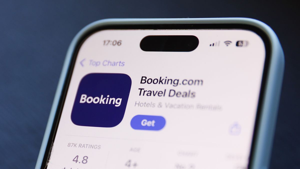 Booking.com on App Store is seen in this illustration photo taken in Poland on June 29, 2024. (Photo by Jakub Porzycki/NurPhoto via Getty Images)