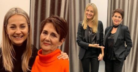 Uradowana "projektantka" Małgorzata Socha mierzy ubrania z mamą. Podobne?