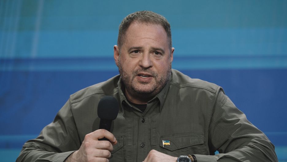 Andriy Yermak, Ukraine's head of the presidential office, at the 'Ukraine. Year 2025' forum in Kyiv, Ukraine, on Sunday, Feb. 23, 2025. Volodymyr Zelenskiy, Ukraine's president, said he would be ready to step down if it were to guarantee peace to his war-torn country. Photographer: Andrew Kravchenko/Bloomberg via Getty Images