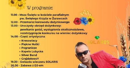 Dożynki w Żurawcach 2023. Gwiazdą imprezy zespół Solaris