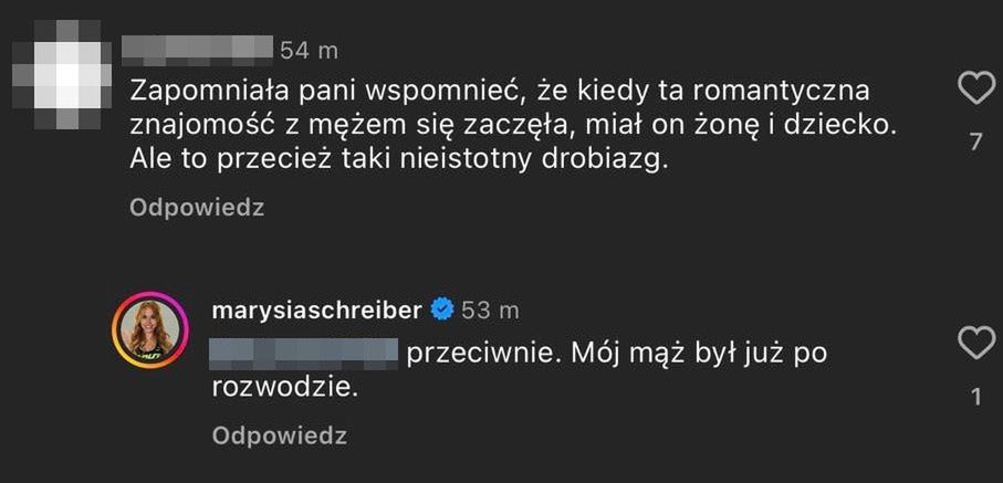 Marianna Schreiber odpowiada na krytyczne komentarze