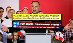 Ipsos podaje, że nie może wskazać zwycięzcy wyborów. TVP wskazuje Andrzeja Dudę