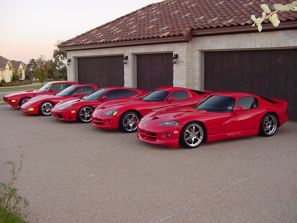 Pontiac GTO, Corvette C5, Ferrari F360, Dodge Viper, Dodge Viper (fot. luxury4play.com)