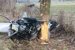 Nissan uderzył w drzewo. 19-latek zginął na miejscu. Miał prawo jazdy od dwóch miesięcy