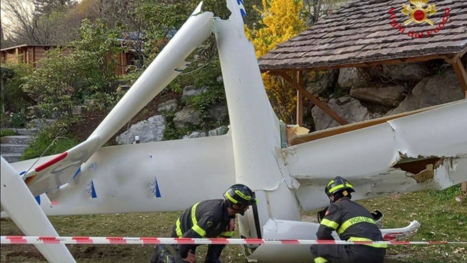 Wypadek szybowca niedaleko Mediolanu w Lombardii we Włoszech.