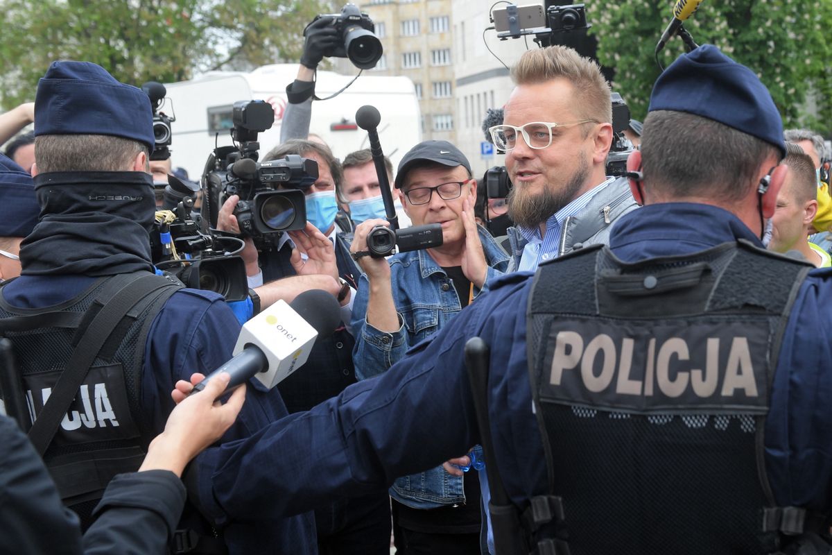Protest przedsiębiorców. Paweł Tanajno usłyszał zarzuty. "Jestem pierwszym więźniem politycznym pisowskiego reżimu"