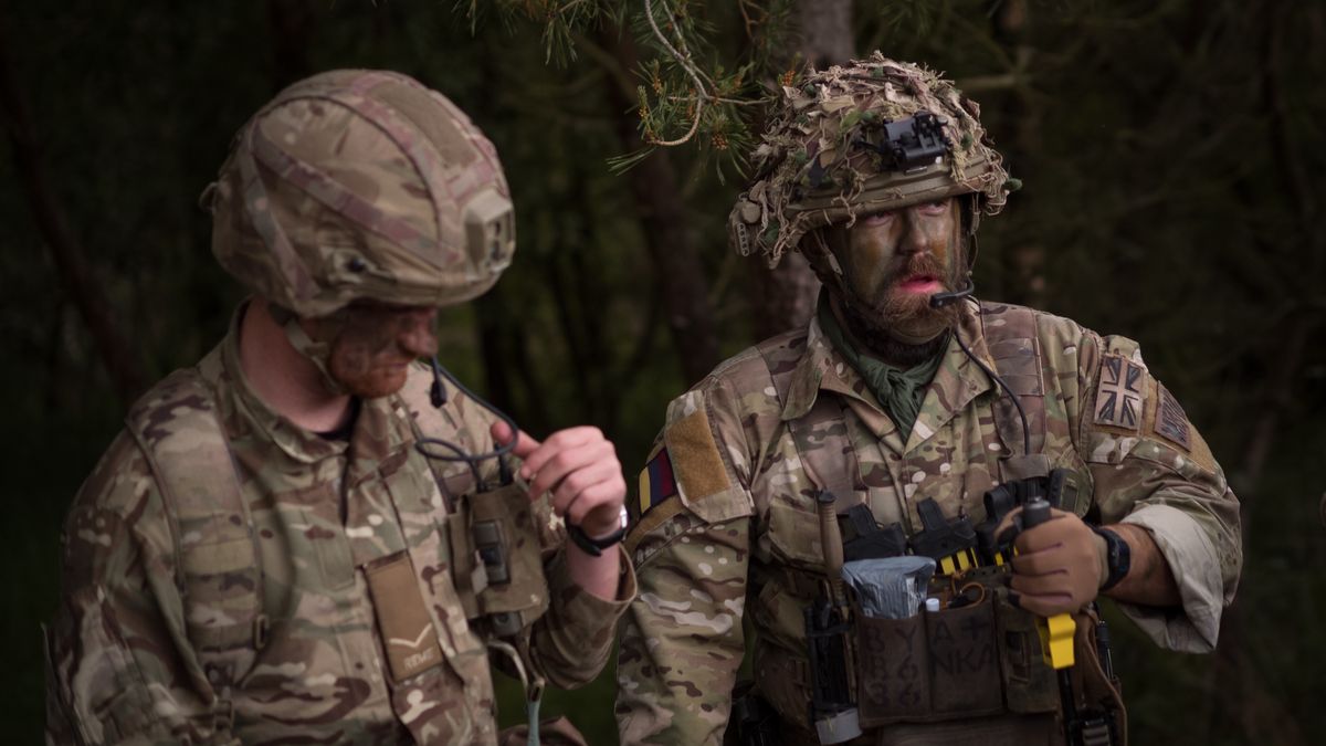 OTTERBURN, NORTHUMBERLAND - JUNE 07: Medical personnel make final preparations in a holding area ahead of the Army Medical Services Tactical Training Exercise on June 07, 2025 in Otterburn, Northumberland. The competition is an arduous patrol competition taking place on the military training area in Otterburn, Northumberland. The event is aimed at preparing 8-person teams of military personnel from the UK's Royal Army Medical Services, the USA, the Serbian army and Defence Force Ireland for operations through a series of challenging scenarios over a 12-hour patrol competition. (Photo by Ian Forsyth/Getty Images)