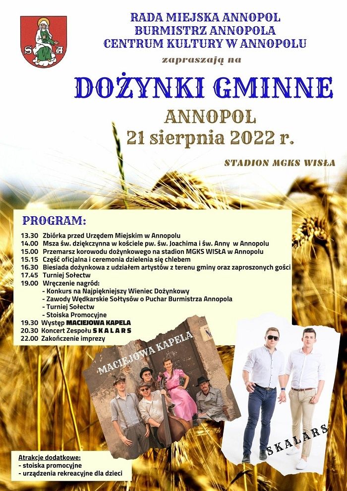 Dożynki Gminy Annopol 2022 – program
