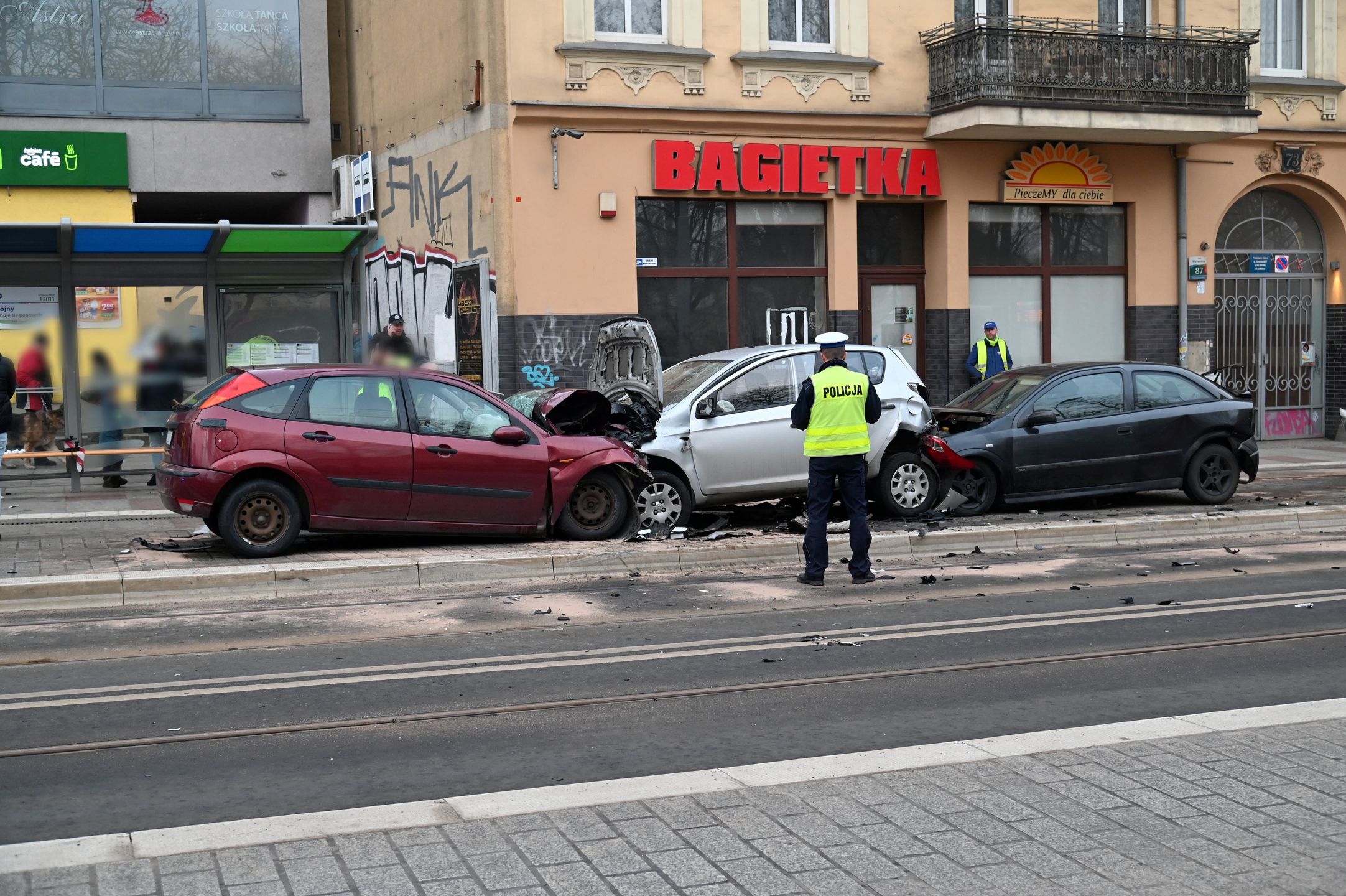 Wypadek na pl. Rodła w Szczecinie