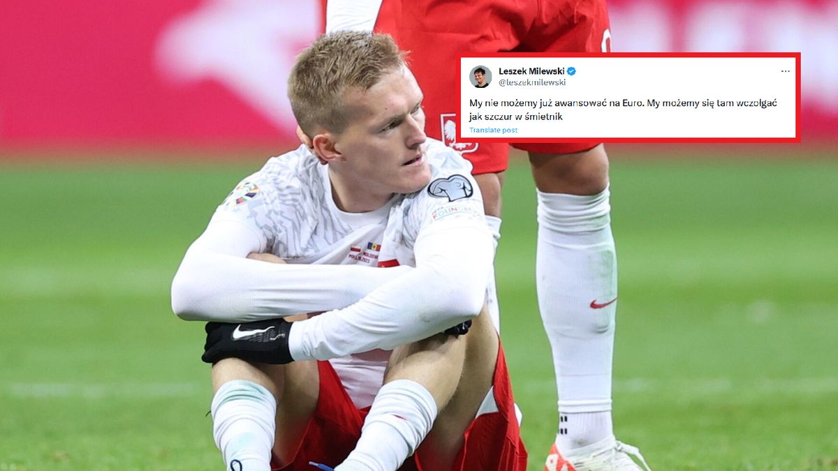 Karol Świderski na meczu Polska-Wyspy Owcze.