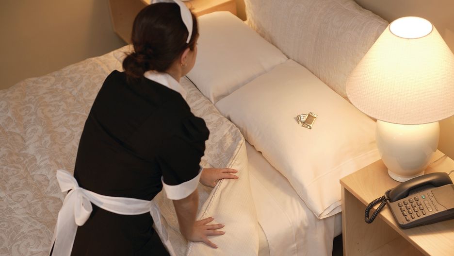 Hotel maid making bed
Comstock
20s, Bed & Breakfast, Caucasian, Cleaner, Cleaning, Domestic Staff, Employee, Female, Females, Hotel, Hotel Room, Indoors, Maid, One Person, People, Pillow, Room, Service, Service Industry, Service Occupation, Woman, Women, bed, cd service with a smile, horizontal, hospitality, hotel services, hotel staff, mint, work, working, working people, working woman, working women