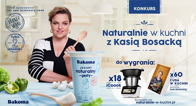 Bakoma Naturalnie Gęsty z nową strategią komunikacji. W reklamach Katarzyna Bosacka