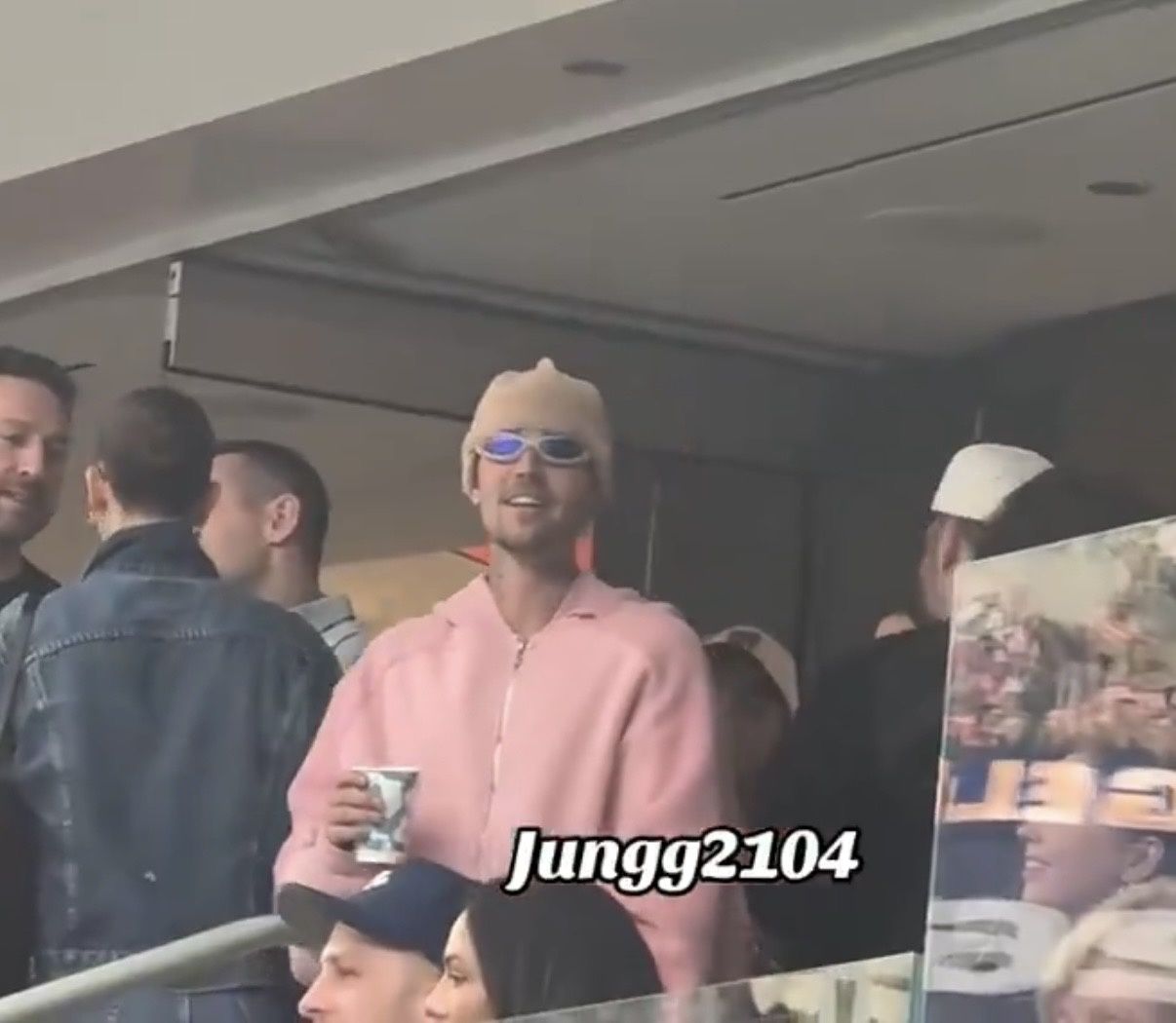 Justin Bieber na meczu 