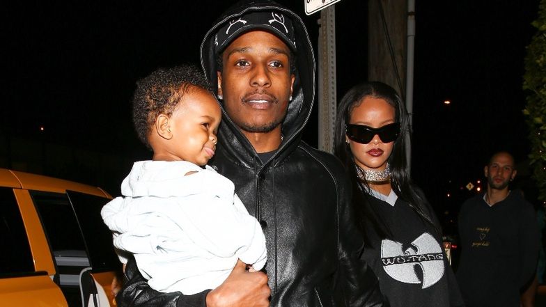 Rihanna i ASAP Rocky z synem na rękach wychodzą z knajpy. Piosenkarka rodzi lada moment (ZDJĘCIA)