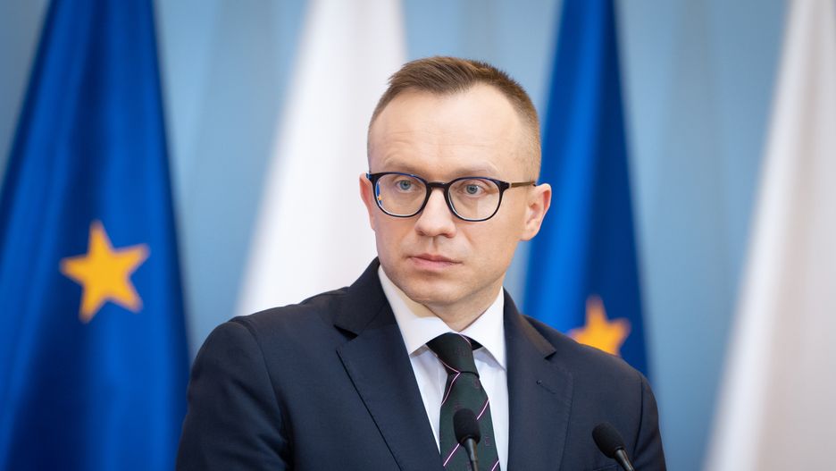 Polish Deputy Finance Minister Artur Sobon during a press conference with Polish Prime Minister in Warsaw, Poland, on March 24, 2022 (Photo by Mateusz Wlodarczyk/NurPhoto via Getty Images)