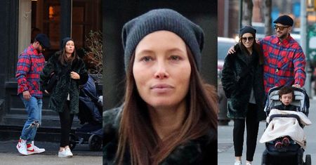 Justin Timberlake i Jessica Biel na rodzinnym spacerze z 4-letnim synkiem. Aktorka puściła w niepamięć zdradę męża? (ZDJĘCIA)