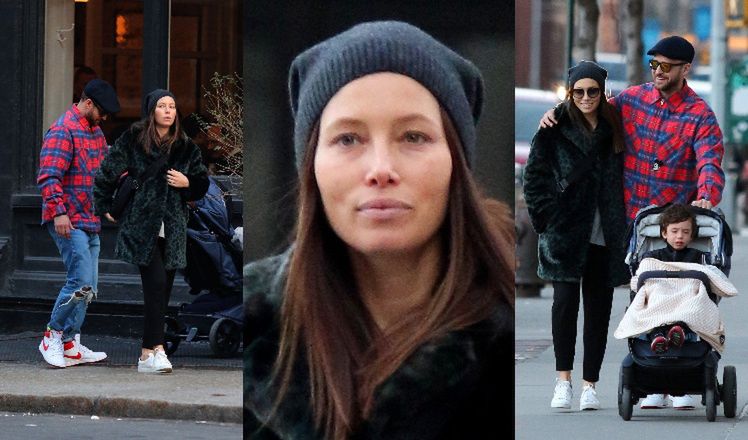 Justin Timberlake i Jessica Biel na rodzinnym spacerze z 4-letnim synkiem. Aktorka puściła w niepamięć zdradę męża? (ZDJĘCIA)