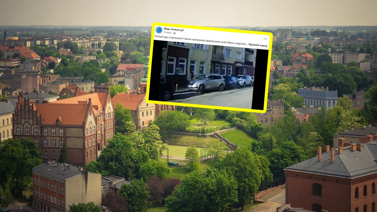 Senior staranował auta na parkingu.