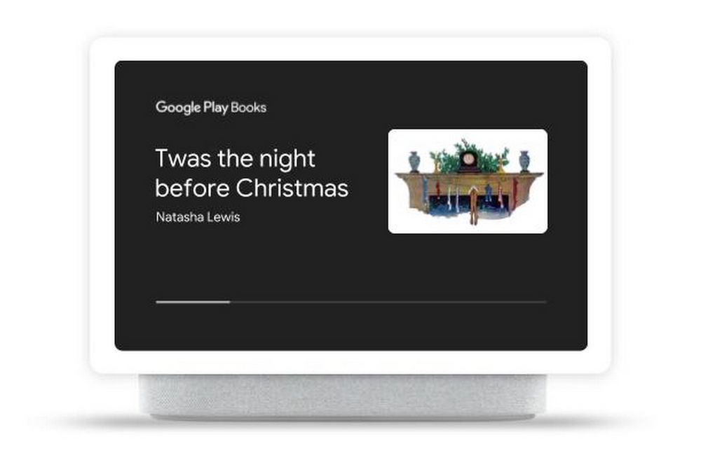 Świąteczna opowieść na ekranie Google Home Hub, źródło: Blog Google.