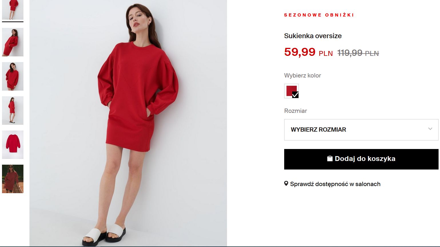 Sukienka z kieszeniami o kroju bluzy na wyprzedaży w Mohito