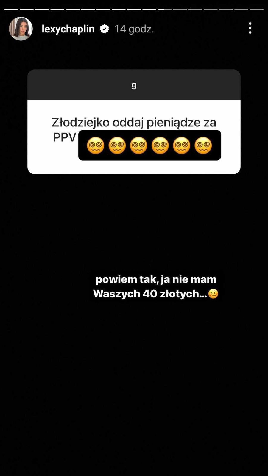 Lexy Chaplin przeprasza za utrudnienia