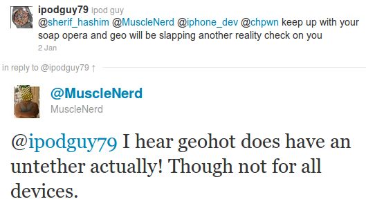 MuscleNerd potwierdza, że GeoHot ma jailbreaka untethered dla iOS 4.2.1 2