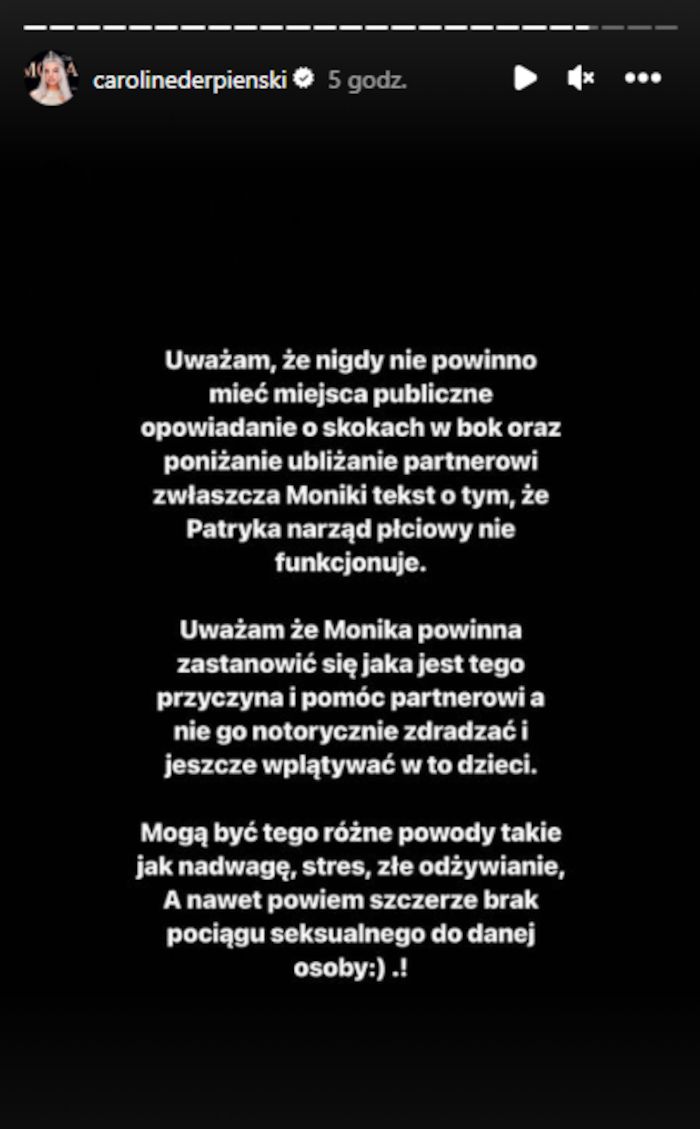 Caroline Derpienski tłumaczy się z afery wokół próby "kradzieży" męża uczestniczki show TVN-u