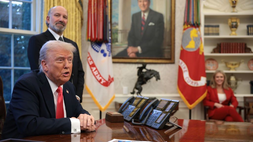 President Trump Signs Executive Orders At The White House
WASHINGTON, DC - FEBRUARY 25: U.S. President Donald Trump speaks as Commerce Secretary Howard Lutnick (2nd-L) looks on after signing executive orders in the Oval Office at the White House on February 25, 2025 in Washington, DC. Trump signed executive orders on price transparency requirements for the health care industry, directed the Commerce Department to open an investigation into potential tariffs for copper imports and suspended security clearances held by Peter Koski and members, partners, and employees of Covington & Burling LLP who assisted former Special Counsel Jack Smith during his time as Special Counsel. (Photo by Alex Wong/Getty Images)
Alex Wong