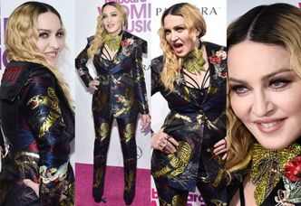Madonna w kolorowym garniturze na imprezie w Nowym Jorku (ZDJĘCIA)