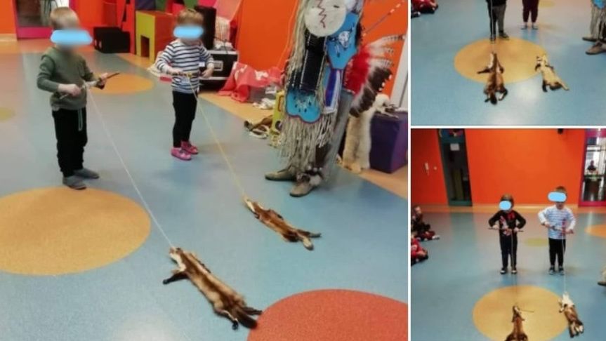 Zabawy w przedszkolu. Dzieci bawiły się martwymi zwierzętami