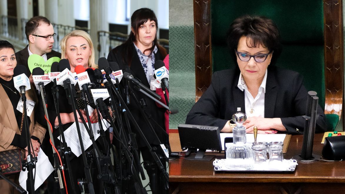 Iwona Hartwic, posłanka KO i Elżbieta Witek, marszałek Sejmu