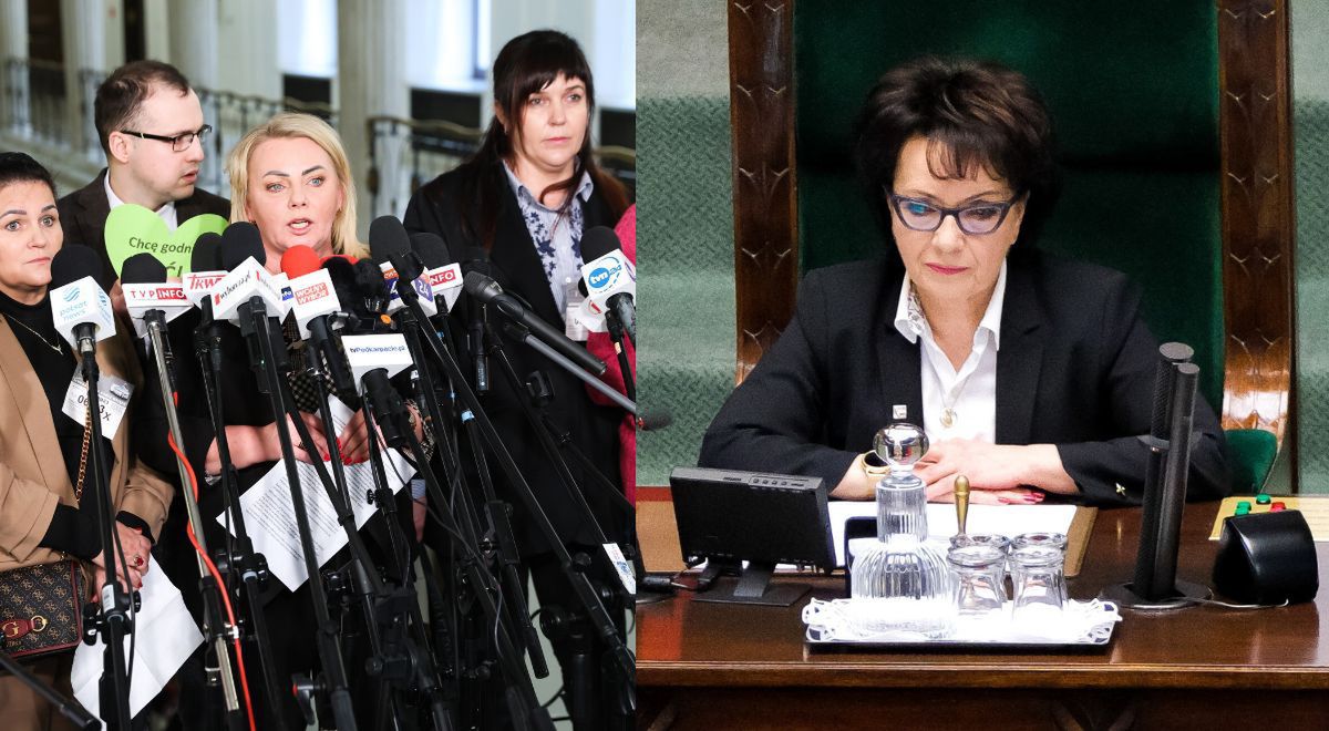Iwona Hartwic, posłanka KO i Elżbieta Witek, marszałek Sejmu