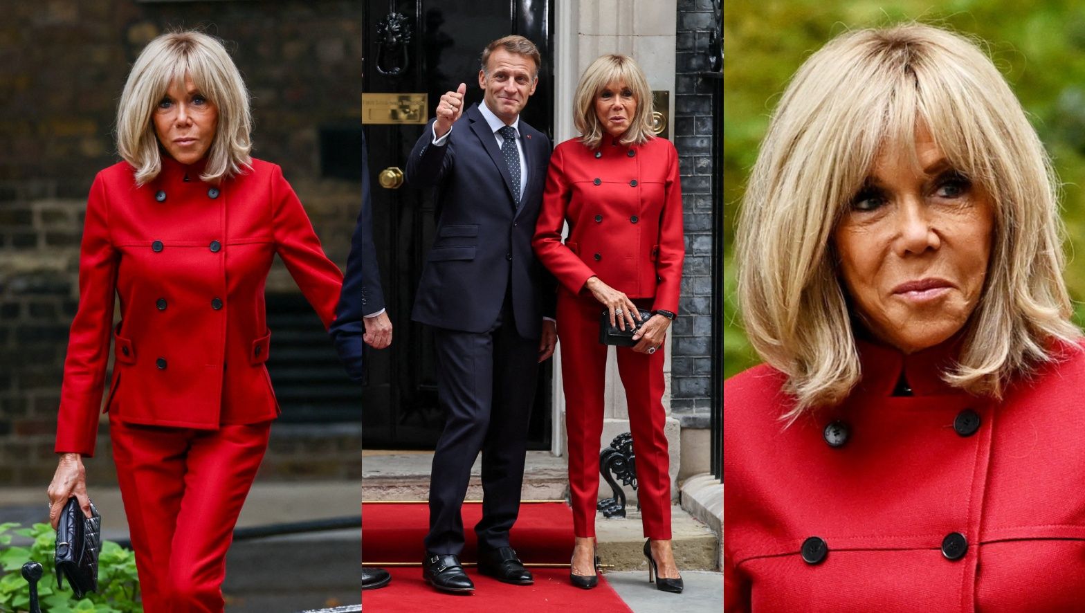 Brigitte Macron z Emmanuelem na spotkaniu z brytyjskim premierem